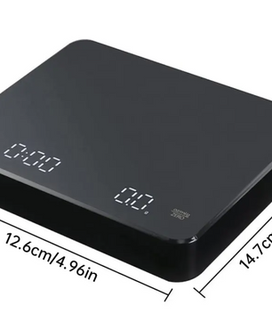 Digitale Koffieweegschaal met Timer – 0.1g Nauwkeurig, LED Display, 3kg Capaciteit