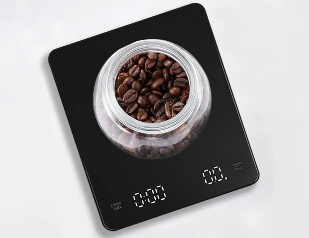Digitale Koffieweegschaal met Timer – 0.1g Nauwkeurig, LED Display, 3kg Capaciteit