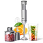 Staafmixer 4-in-1 – RVS Handblender met Hakmolen, Garde en Maatbeker