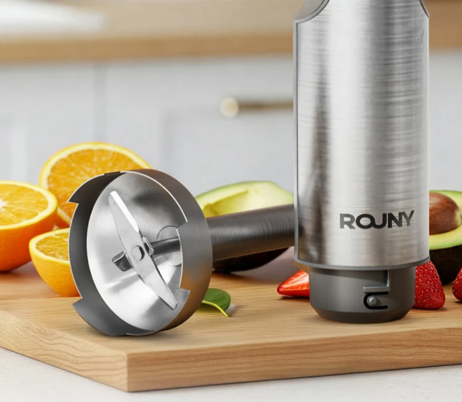 Staafmixer 4-in-1 – RVS Handblender met Hakmolen, Garde en Maatbeker