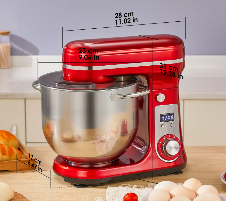 Keukenmachine 6L – 1200W Stand Mixer met 6 Snelheden