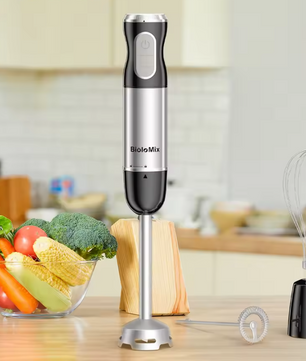 Staafmixer 3-in-1 RVS – Handblender met Garde en Melkopschuimer