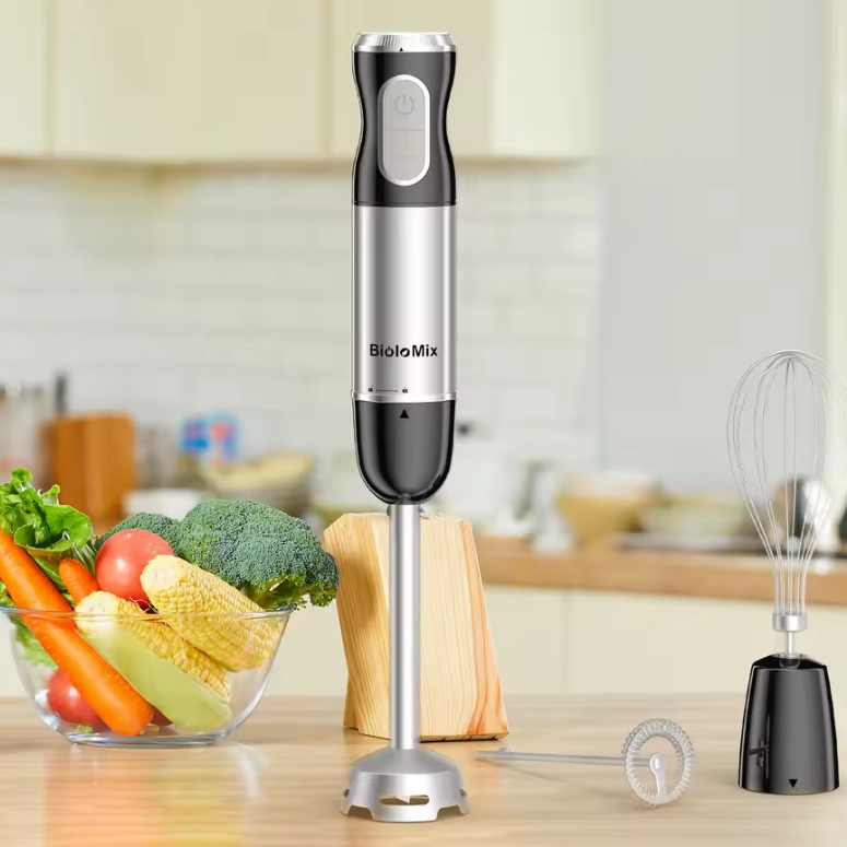 Staafmixer 3-in-1 RVS – Handblender met Garde en Melkopschuimer