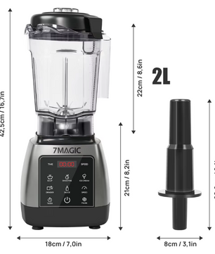 Professionele Blender 2000W – 2L Smoothie Maker met Timer