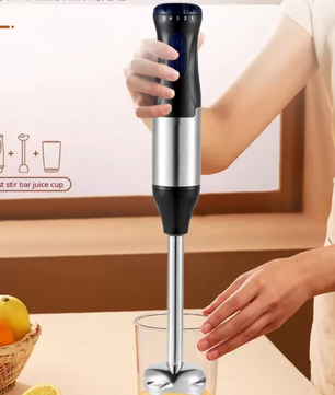 Staafmixer 4-in-1 1000W – RVS Handblender met Kom, Hakmolen en Garde