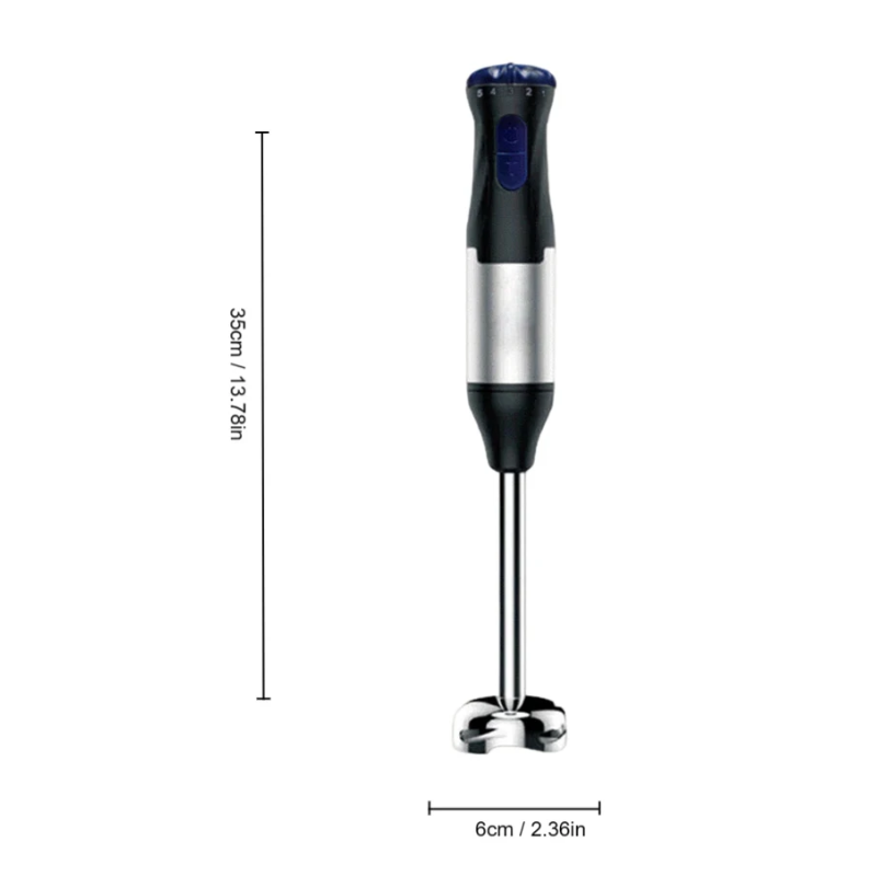Staafmixer 4-in-1 1000W – RVS Handblender met Kom, Hakmolen en Garde