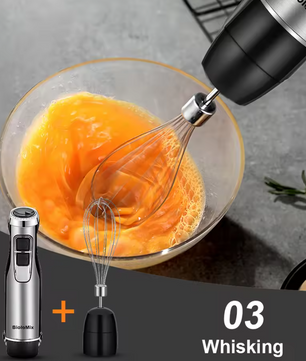 Staafmixer 4-in-1 1200W – Handblender met Hakmolen en Garde