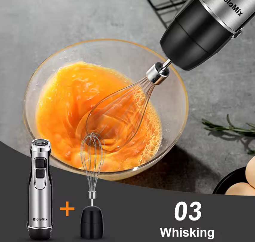Staafmixer 4-in-1 1200W – Handblender met Hakmolen en Garde