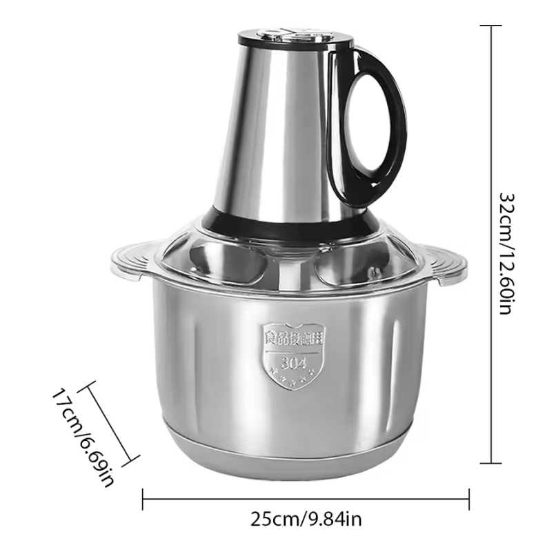 Hakmolen 5L – Elektrische Foodprocessor met RVS Kom