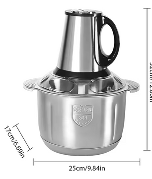 Hakmolen 5L – Elektrische Foodprocessor met RVS Kom en Snijfunctie