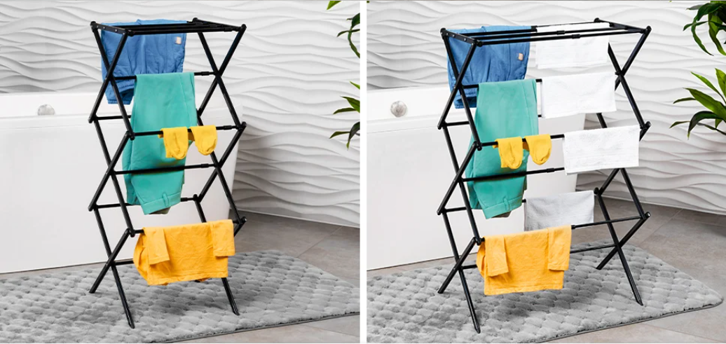 Opvouwbaar Droogrek 3 Lagen – Compact Wasrek voor Binnen en Buiten