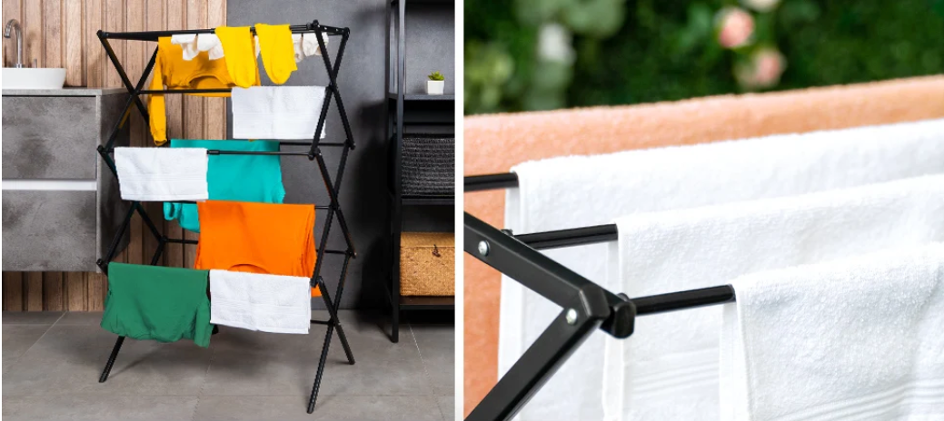 Opvouwbaar Droogrek 3 Lagen – Compact Wasrek voor Binnen en Buiten