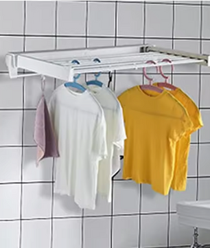 Wand Droogrek Opvouwbaar – 7 Stangen met Haken en Handdoekrek
