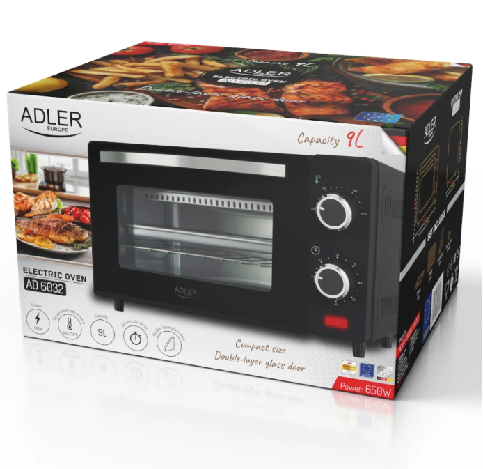 Mini Oven 9L – Compacte Elektrische Oven met Timer en Temperatuurregeling