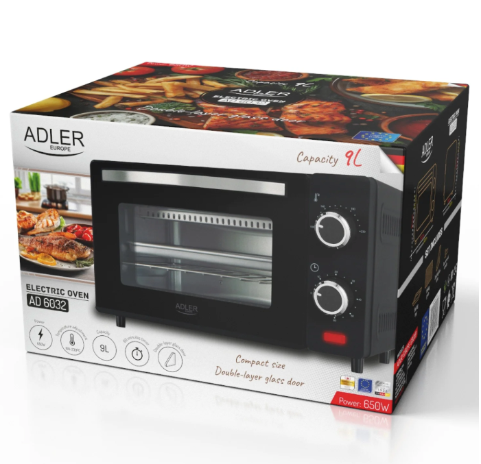 Mini Oven 9L – Compacte Elektrische Oven met Timer en Temperatuurregeling