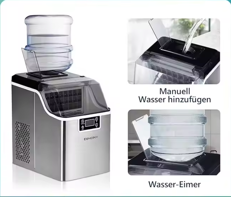 IJsblokjesmachine 24kg/24u – RVS IJs Maker met Zelfreiniging en Timer