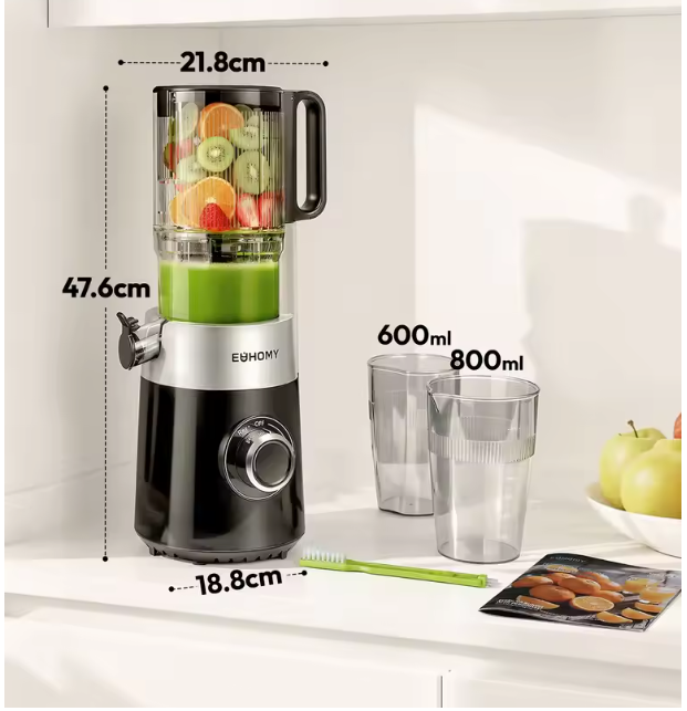 Slow Juicer – Cold Press Sapcentrifuge met 135 mm Vulopening en Triple Filter