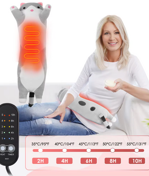 USB Warmtekussen Kat – Pluche Verwarmingskussen met 5 Standen en Timer