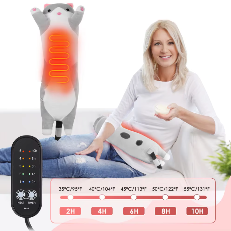 USB Warmtekussen Kat – Pluche Verwarmingskussen met 5 Standen en Timer