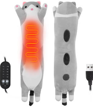 USB Warmtekussen Kat – Pluche Verwarmingskussen met 5 Standen en Timer