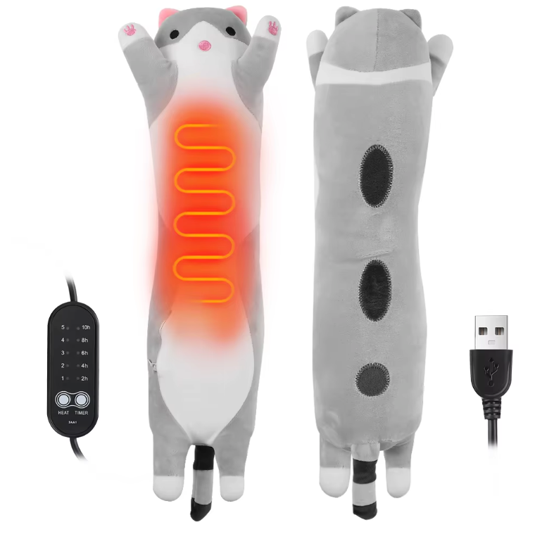 USB Warmtekussen Kat – Pluche Verwarmingskussen met 5 Standen en Timer