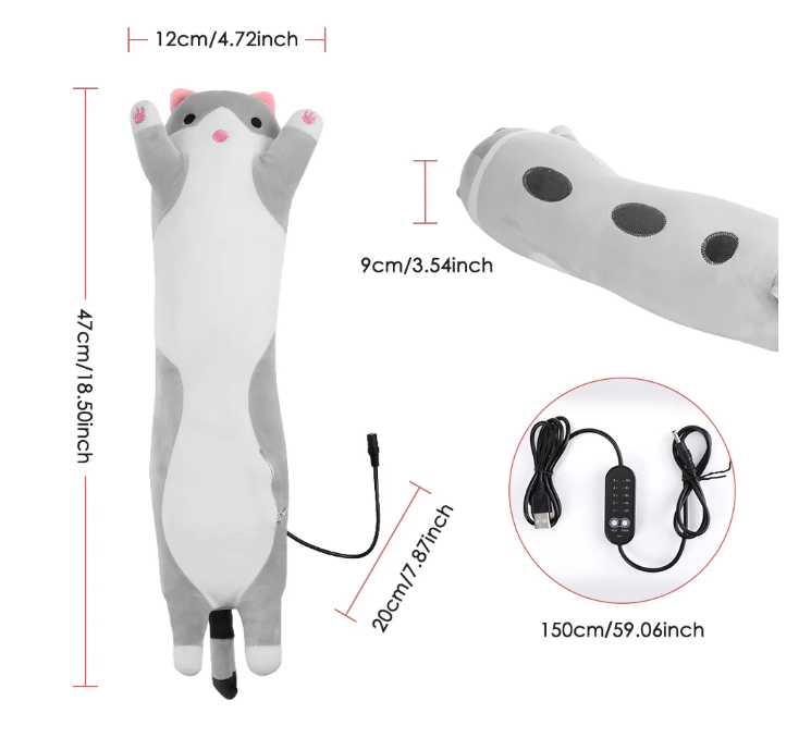 USB Warmtekussen Kat – Pluche Verwarmingskussen met 5 Standen en Timer