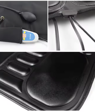 Massage Stoelkussen met Verwarming – PU Leder Zitkussen met Vibratie en 9 Motoren