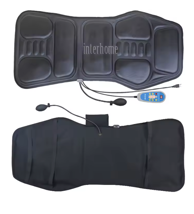 Massage Stoelkussen met Verwarming – PU Leder Zitkussen met Vibratie en 9 Motoren