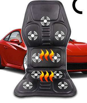 Massage Stoelkussen met Verwarming – PU Leder Zitkussen met Vibratie en 9 Motoren