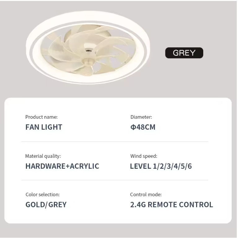 Plafondventilator met LED – Modern Design met Afstandsbediening