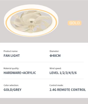 Plafondventilator met LED – Modern Design met Afstandsbediening