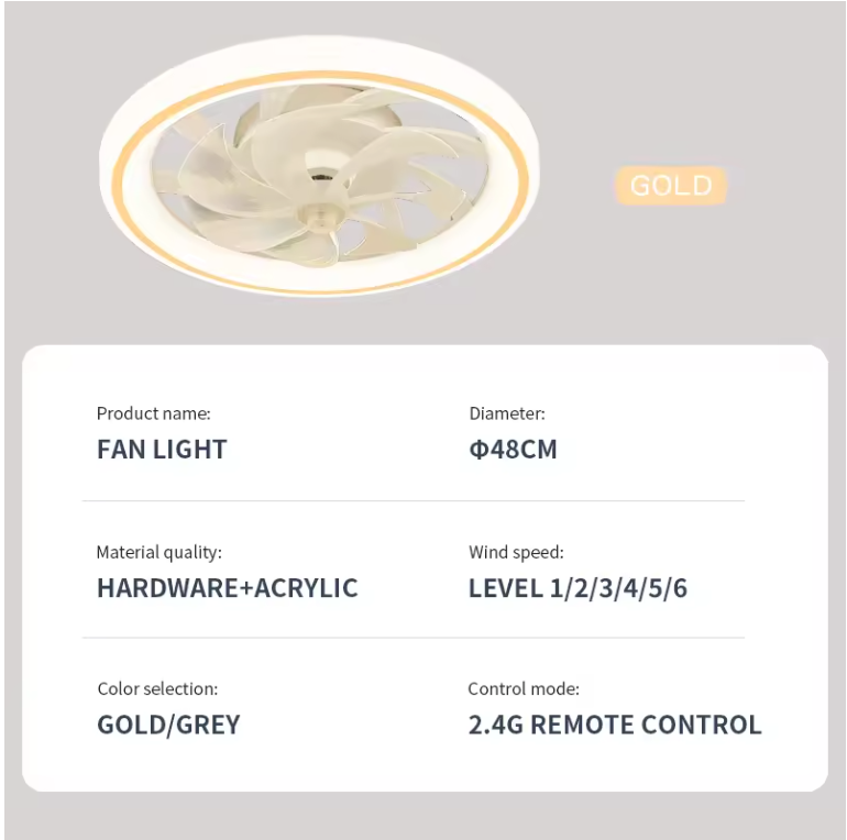Plafondventilator met LED – Modern Design met Afstandsbediening