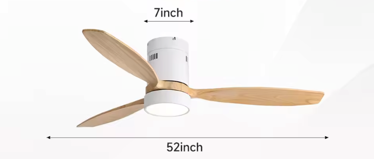 Plafondventilator 132 cm met LED – 6 Snelheden en Afstandsbediening