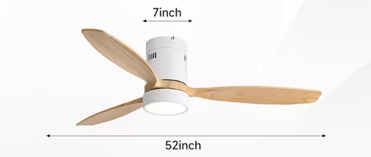 Plafondventilator 132 cm met LED – 6 Snelheden en Afstandsbediening