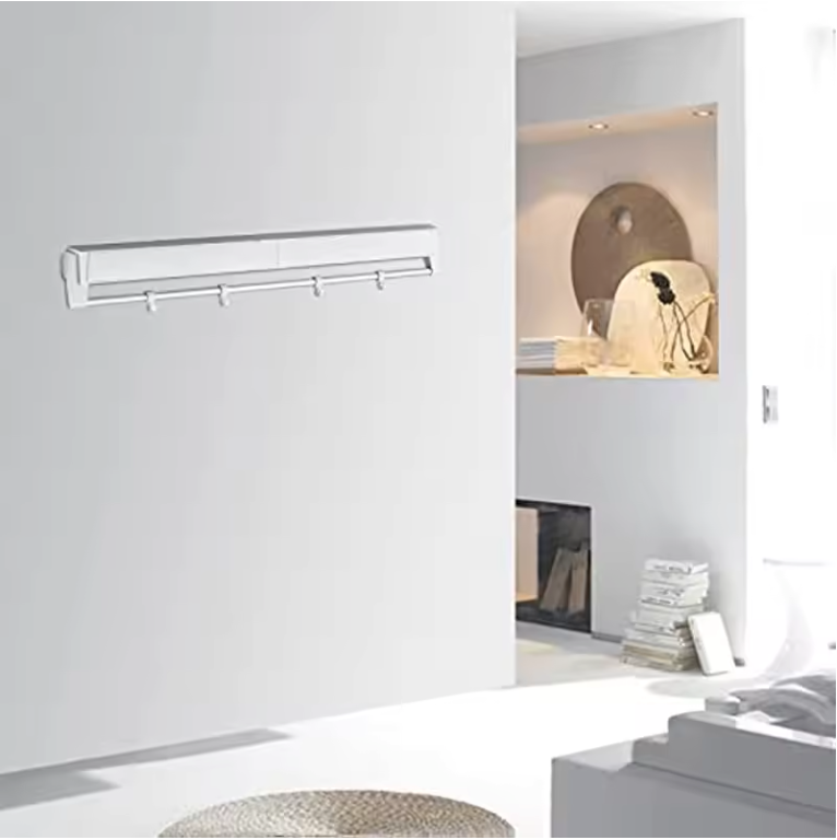 Wand Droogrek Opvouwbaar – 7 Stangen met Haken en Handdoekrek
