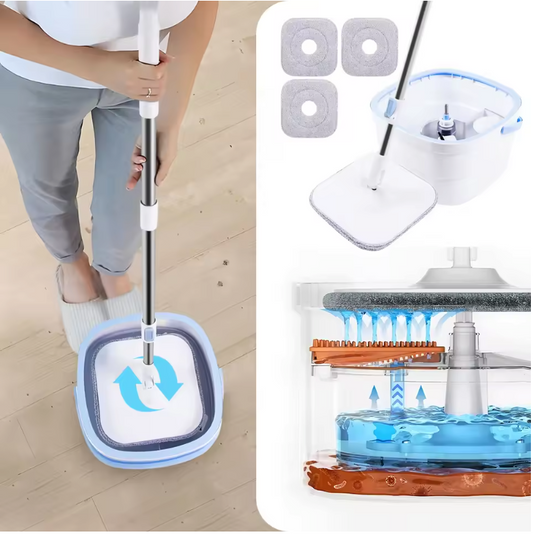 360° Dweilset met Emmer – Roterende Mop met Scheiding Water