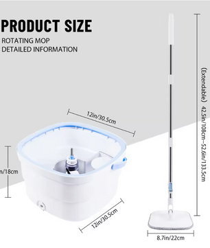 360° Dweilset met Emmer – Roterende Mop met Scheiding Water
