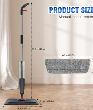 Spray Mop met Reservoir 700 ml – 360° Dweil met 3 Pads