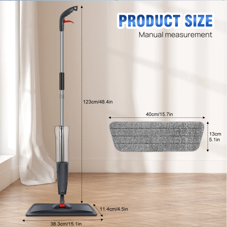 Spray Mop met Reservoir 700 ml – 360° Dweil met 3 Pads