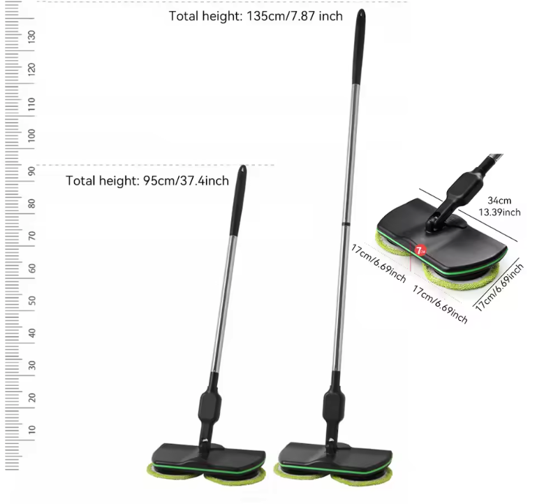 Draadloze Elektrische Spin Mop – 360° Roterende Dweil met Verstelbare Steel