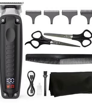 Professionele Tondeuse Set – Draadloze Haartrimmer met LED Display