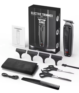 Professionele Tondeuse Set – Draadloze Haartrimmer met LED Display