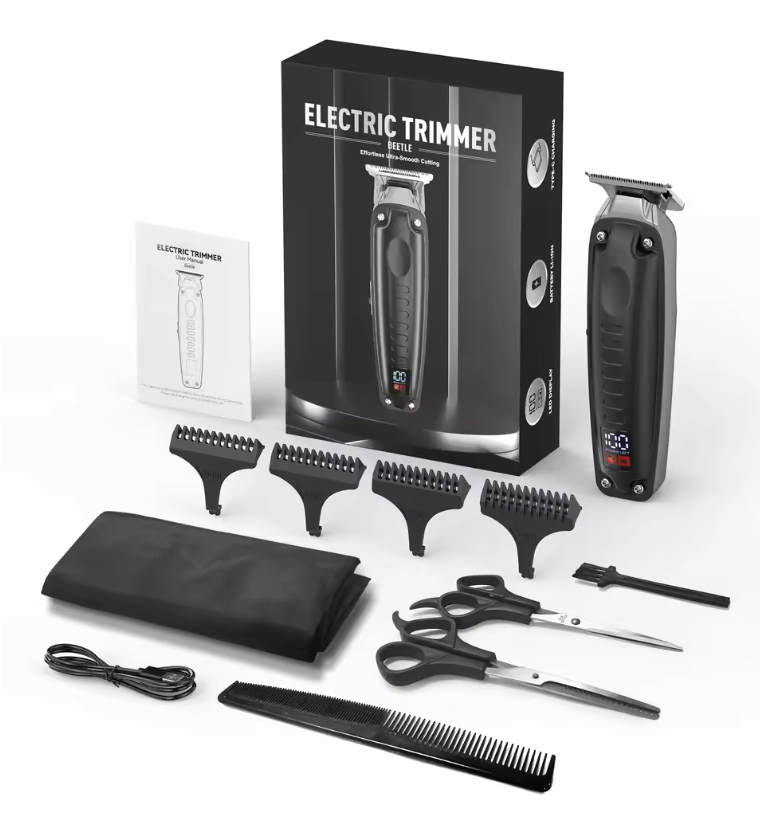 Professionele Tondeuse Set – Draadloze Haartrimmer met LED Display