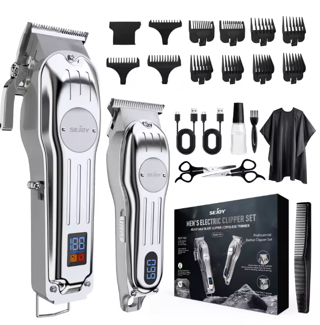 Professionele Tondeuse Set – Draadloze Haartrimmer Kit met Accessoires