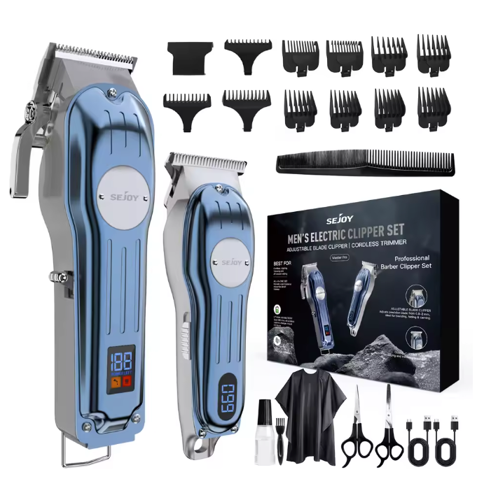 Professionele Tondeuse Set – Draadloze Haartrimmer Kit met Accessoires