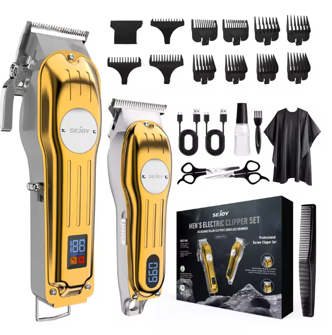 Professionele Tondeuse Set – Draadloze Haartrimmer Kit met Accessoires