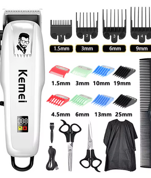 Professionele Tondeuse – Draadloze Haartrimmer met LCD Display