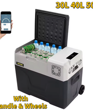 Draagbare Autokoelkast met Compressor – 12/24V en 230V Koelbox met Vriesfunctie