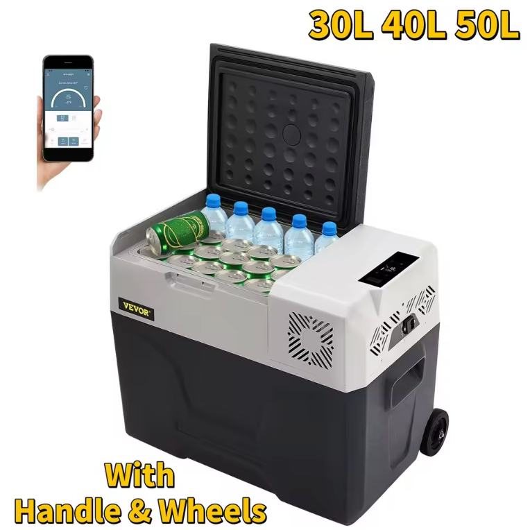 Draagbare Autokoelkast met Compressor – 12/24V en 230V Koelbox met Vriesfunctie