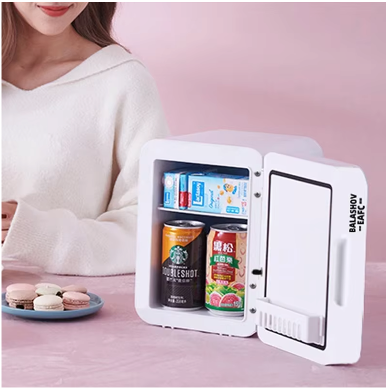 Mini Make-up Koelkast 4L – Draagbare Cosmetica Koeler met LED Spiegel voor Thuis en Auto